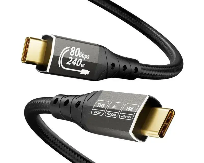 E-Green Kabl USB4 V2.0 USB-C (M/M), Thunderbolt 5/4, 80Gbps, 2m, Crni