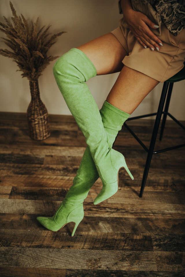 Obuca Trend Ženske čizme na štiklu 1302, Svetlozelene