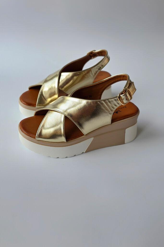 Obuca Trend Ženske sandale sa platformom S1282, Zlatne boje