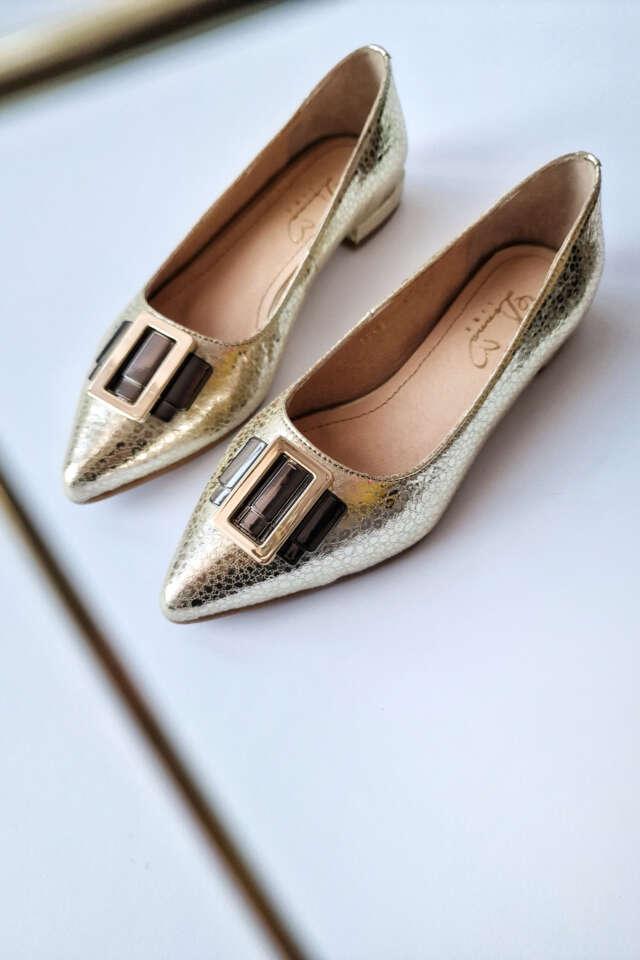 Obuca Trend Ženske baletanke Mina 1803, Zlatne boje