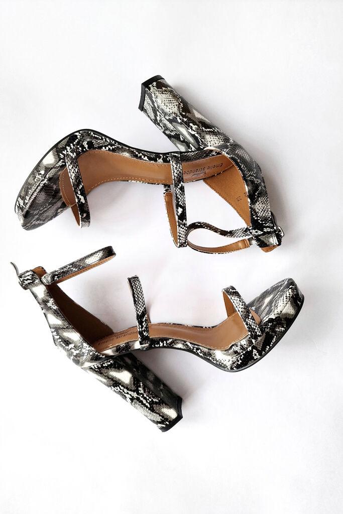 Obuca Trend Ženske sandale na štiklu S42, Crno-bele