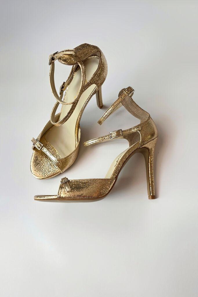 Obuca Trend Ženske sandale na štiklu Greta 1575, Zlatne boje