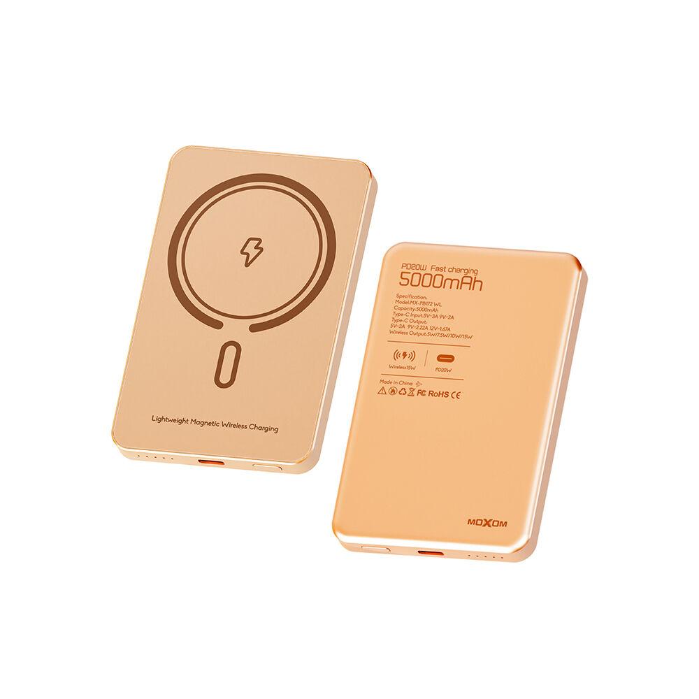Moxom Power Bank Magsafe MX-PB172 SCP 22.5W + PD 20W 5000mAh, Zlatni