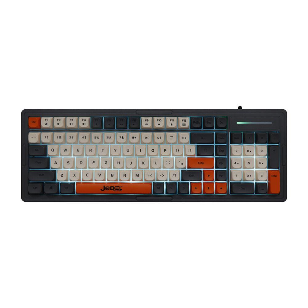 Jedel Žična gejmerska tastatura  K32C, Mehanička, LED Light Keyboard, Crna