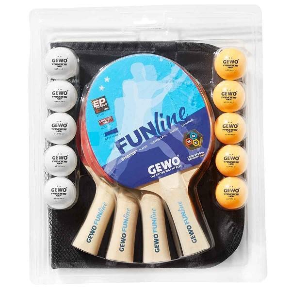Gewo Set reketa za stoni tenis i loptice Fun-Time, Plavi