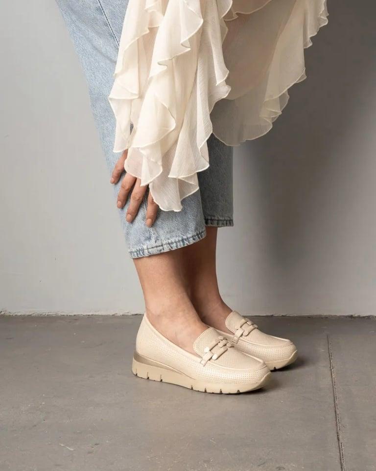 Emelie Strandberg Ženske mokasine C316, Krem