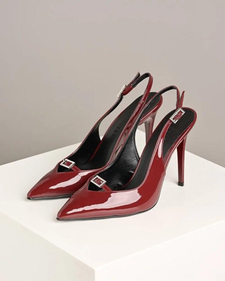 Shoeberry Ženske cipele na štiklu 5413, Bordo