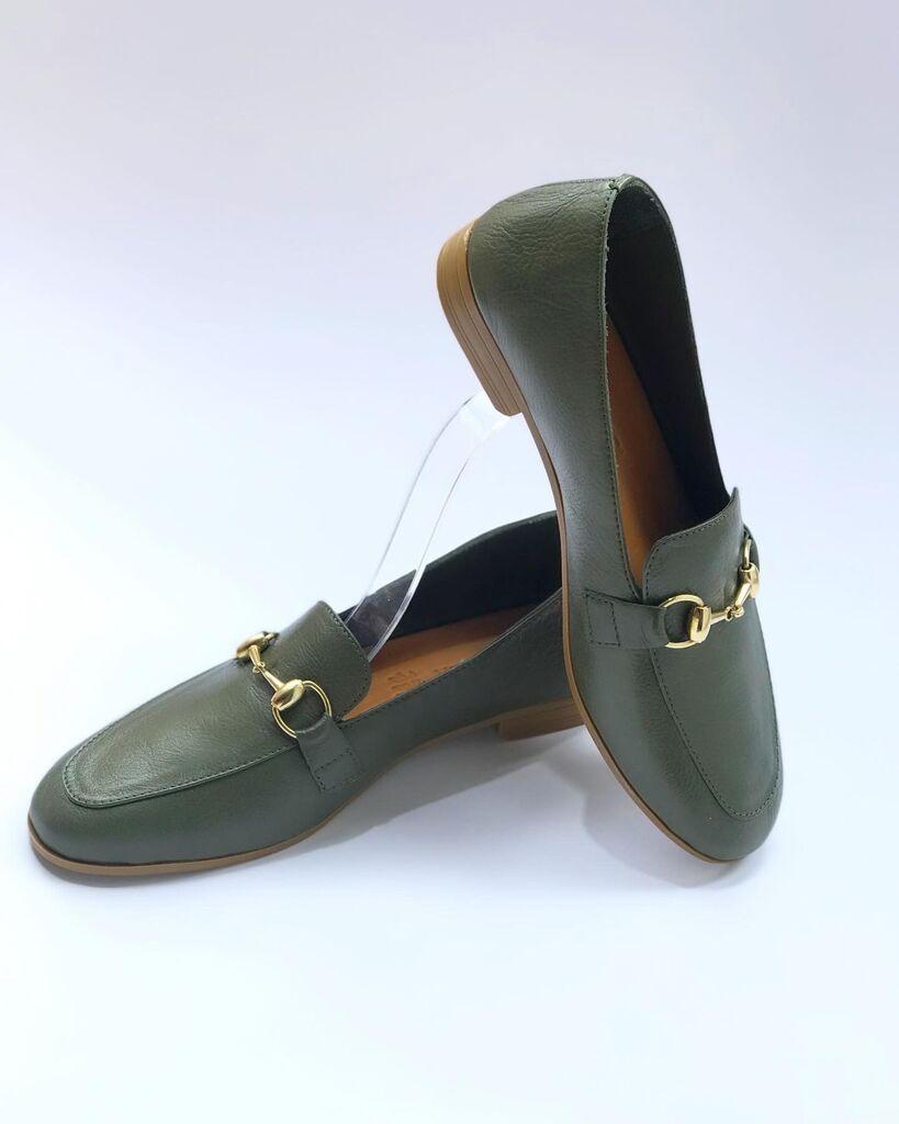 Squareonline Ženske mokasine Olive Elegance, Maslinaste