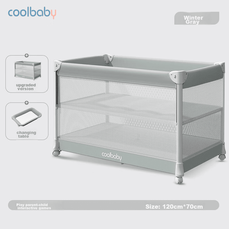 Coolbaby Prenosivi krevetac za bebe, Sivi