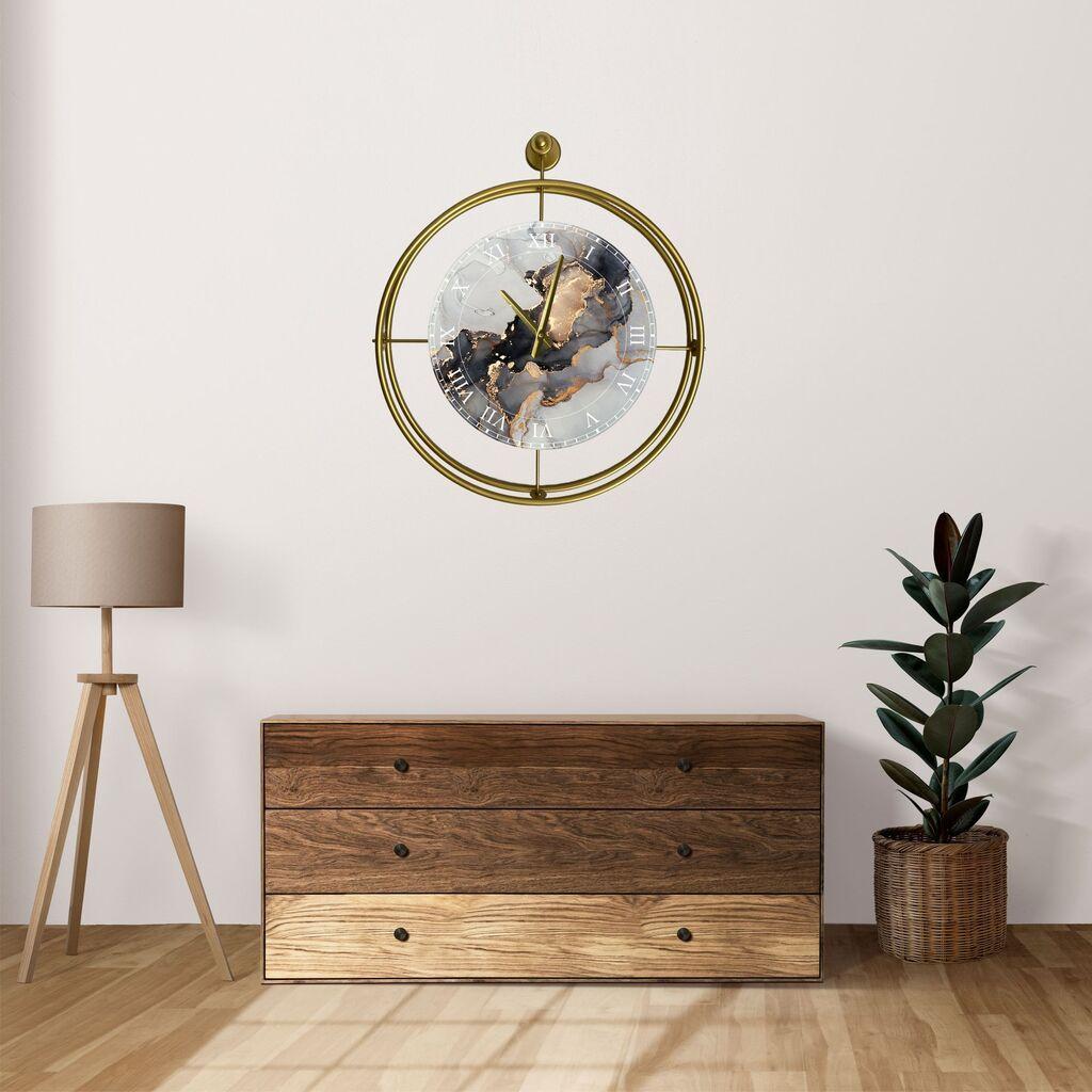 Wallity Zidni sat Mclock-00123, 58x65x7 cm, Zlatne boje