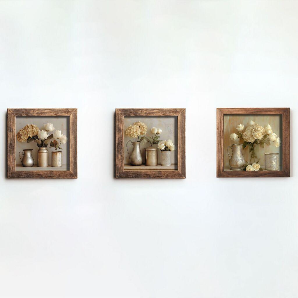 Wallity Slika UKZM063, 3 dela, 16 x 16 x 2 cm