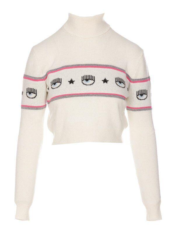 Chiara Ferragni Ženski džemper 73CBFM27CMA10-005, Beli