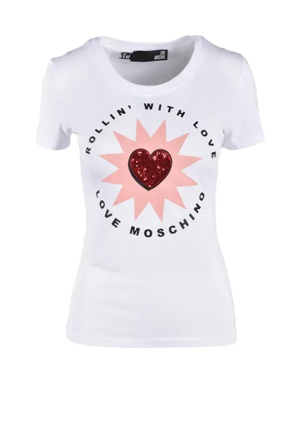 Love Moschino Ženska majica W4H1923E1951-A00, Bela