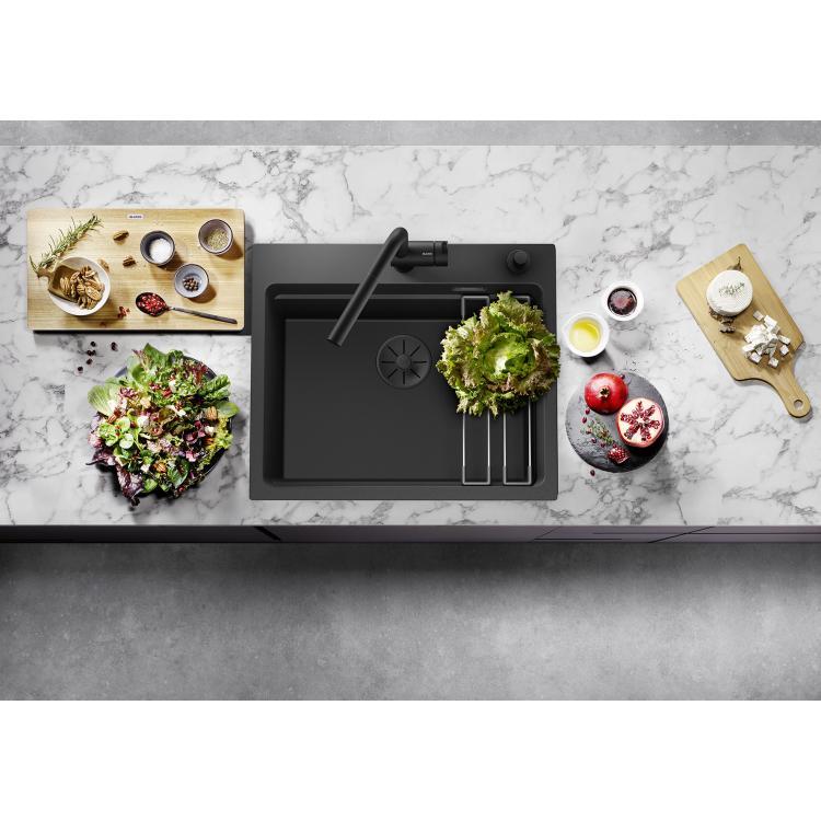 Blanco Sudopera Etagon 6 Black Edition, 600x510x220mm, Sa podizačem čepa i priborom, Crna