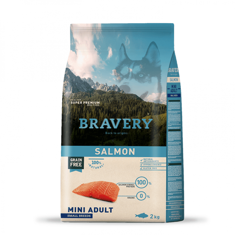 Bravery Suva hrana za male rase pasa od lososa, Mini Adult, 2kg