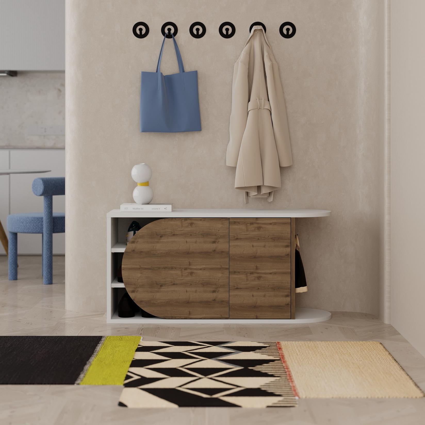 Hanah home Cipelarnik 104x50x37cm Braon-Beli