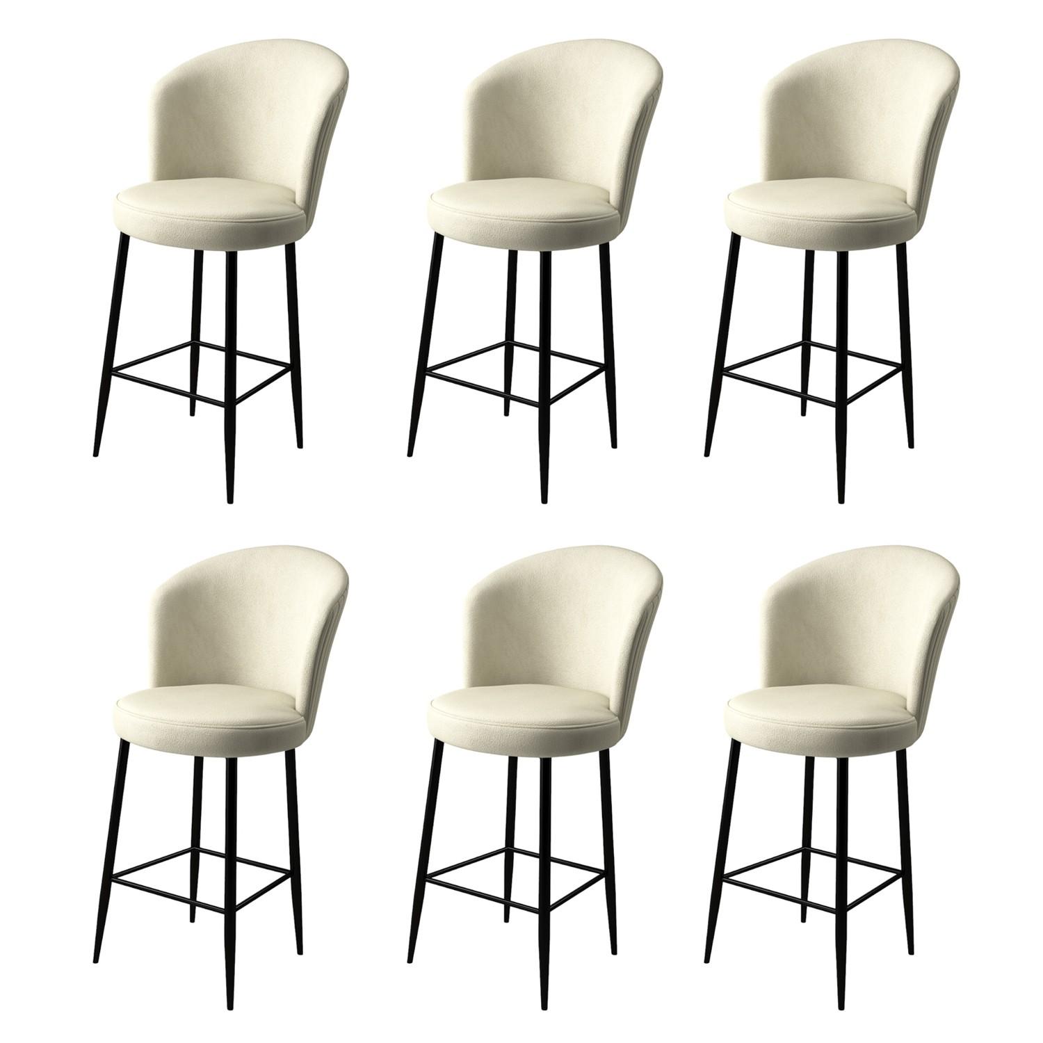 Hanah Home Set 6 barskih stolica Alte Krem-Crni