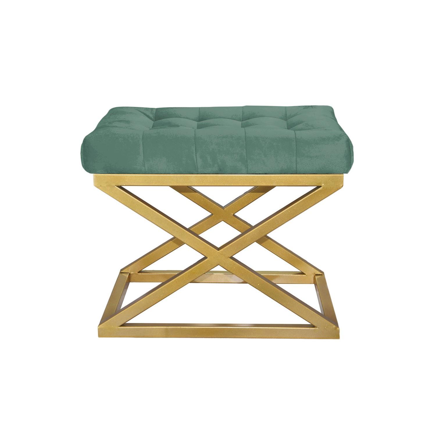 Atelier del Sofa Tabure 50x42x40cm, Zlatno-Zeleno