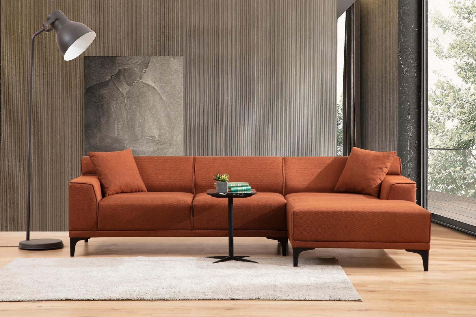 Atelier del Sofa Ugaona garnitura Petra R 145x69x87cm Narandžasta