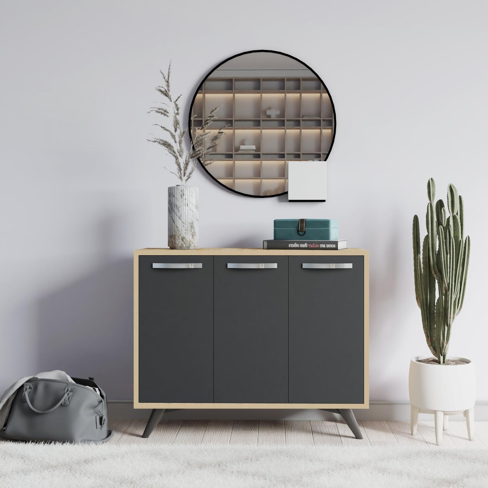 Hanah Home Komoda Piffa 100x82x35cm Hrast-Antracit