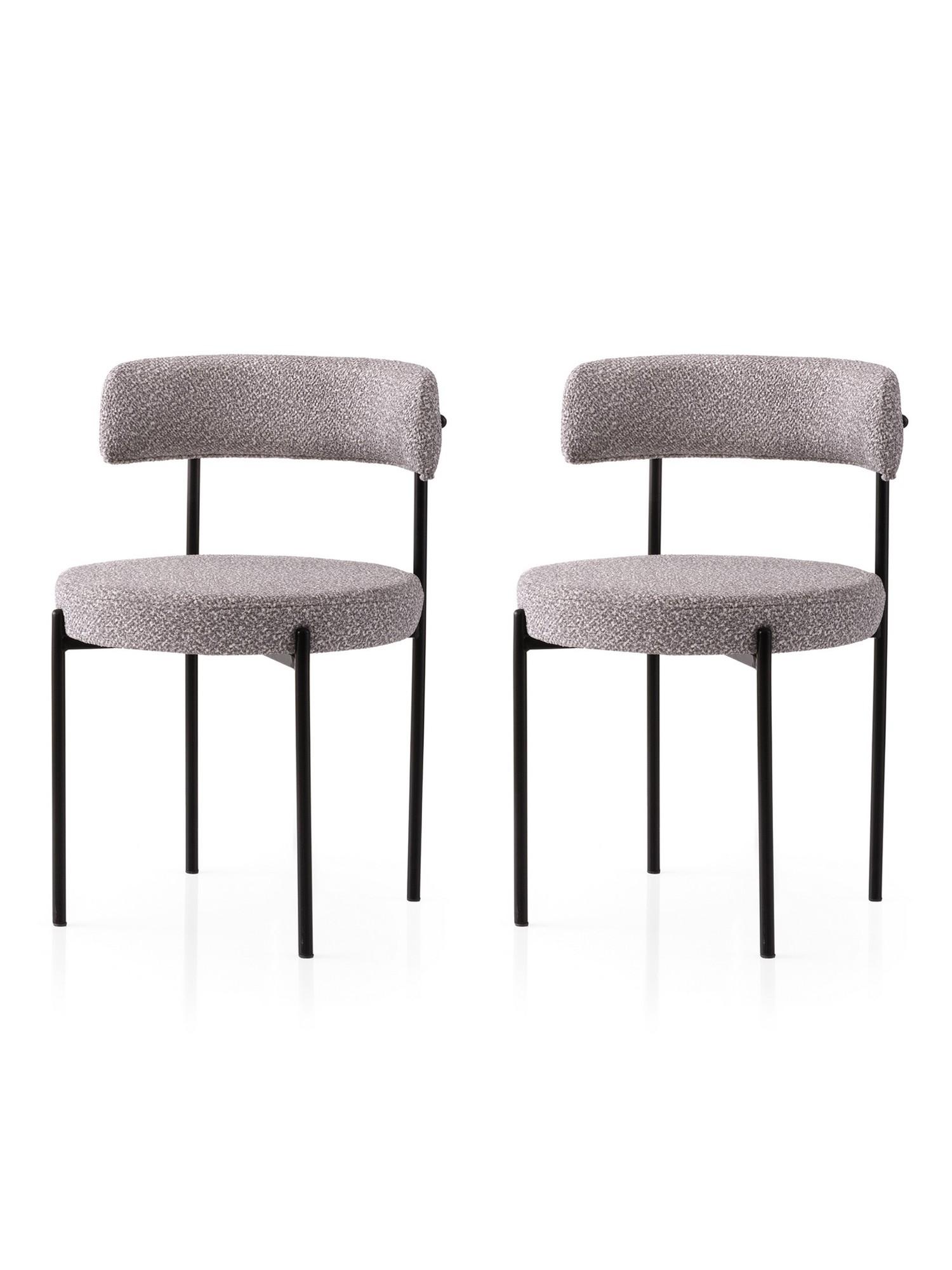 Hanah Home Set 2 trpezarijske stolice Crno-Sivi