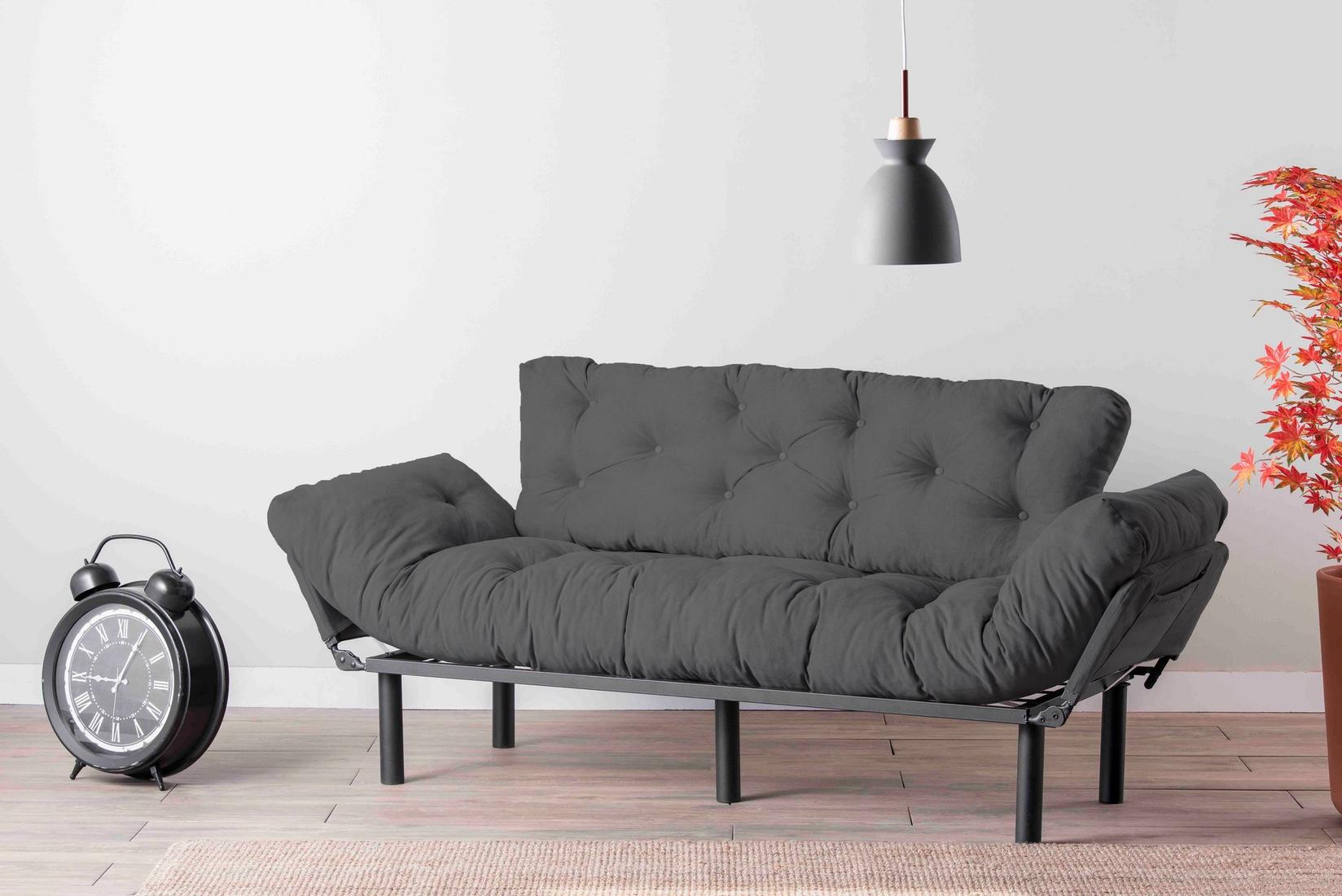 Atelier del Sofa Trosed na razvlačenje Nitta 185x85x70cm Sivi