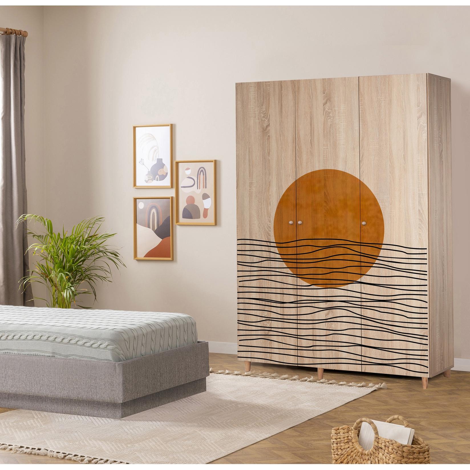 Hanah home Ormar Lena 3 135x192x52cm Hrast
