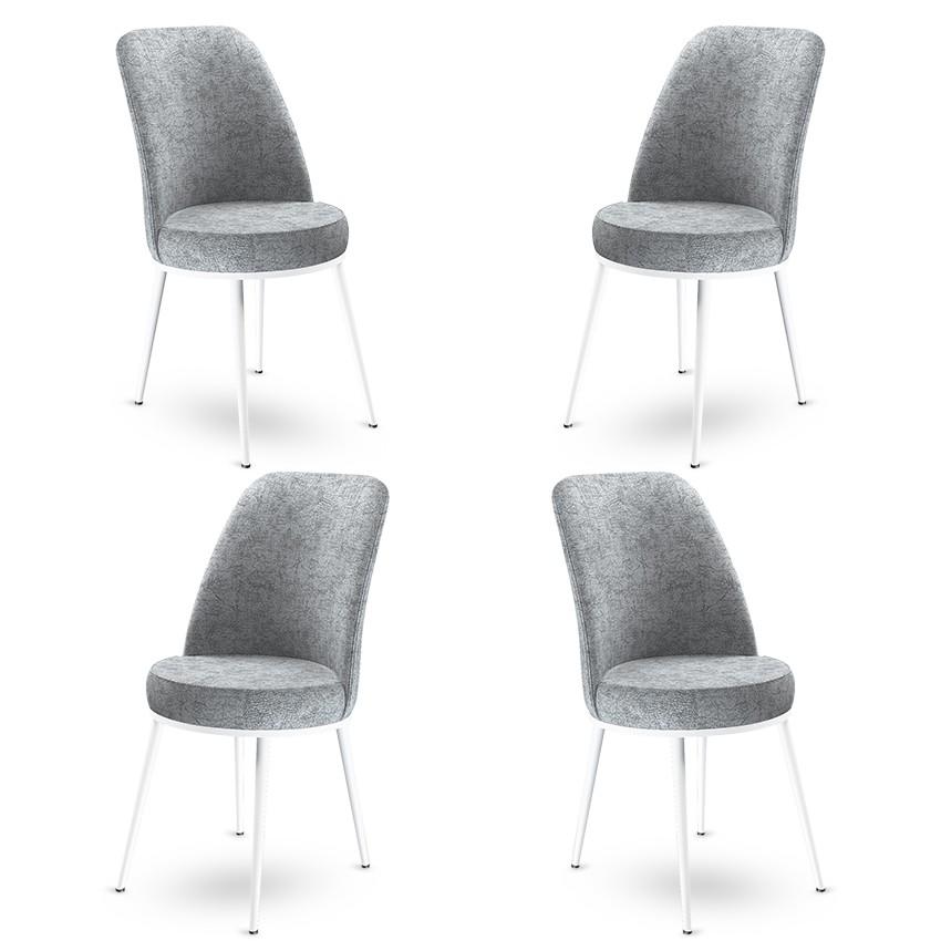 Hanah Home Set 4 trpezarijske stolice Dexa Sivo-Beli