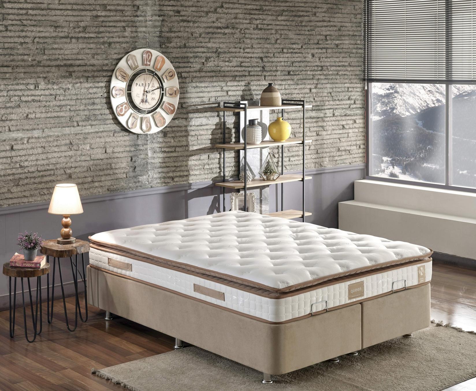 Hanah Home Dušek 150x25x200cm Belo-Braon