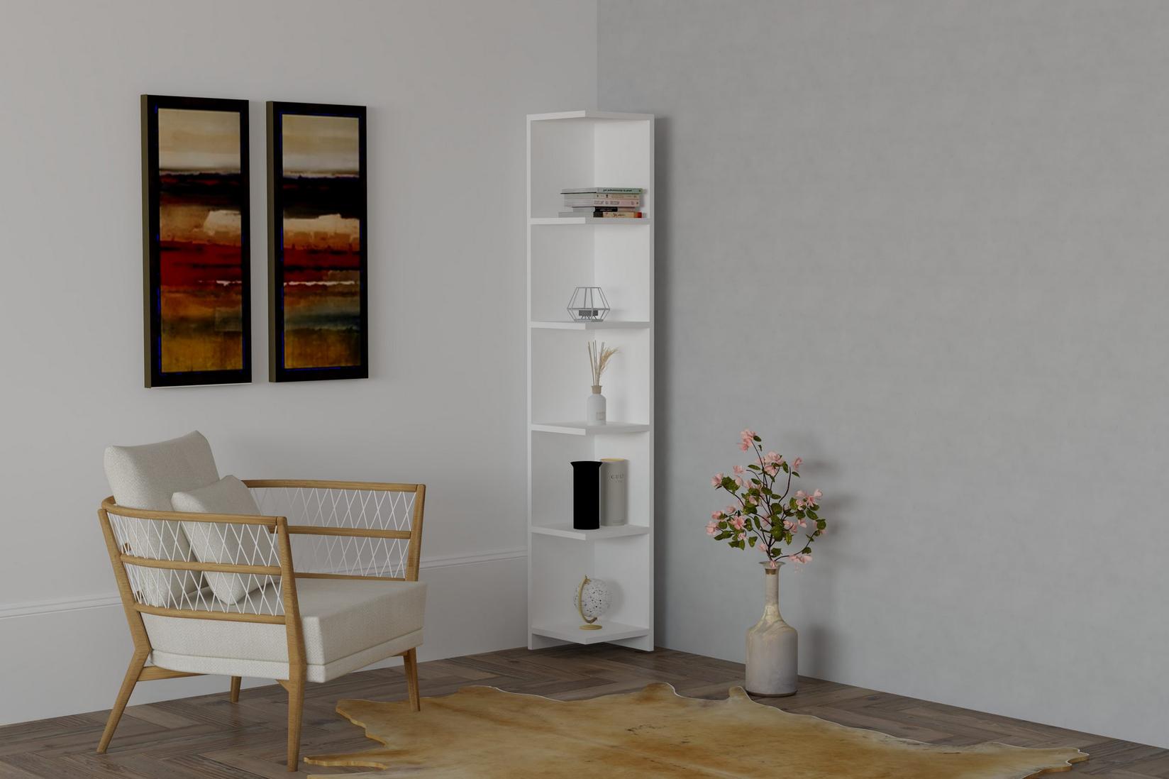 Hanah Home Polica 25x160x25cm Bela