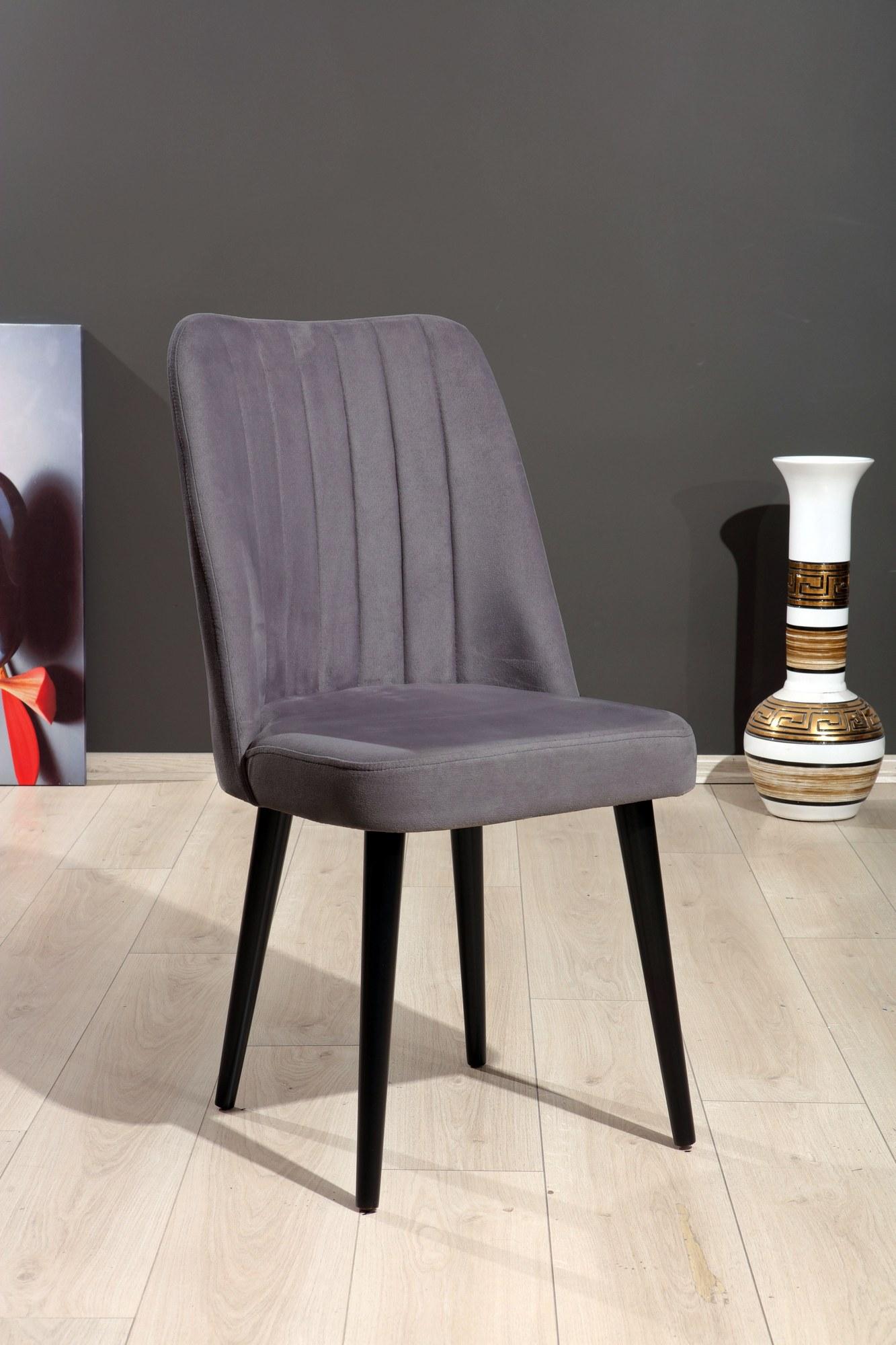 Hanah Home Set 2 trpezarijske stolice Sivo-Crni