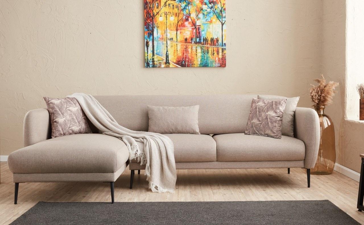 Atelier del Sofa Ugaona garnitura Venus L 265x80x163cm Krem