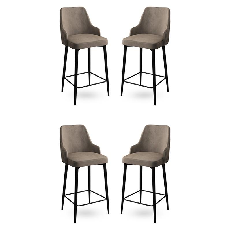 Hanah Home Set 4 barske stolice Enox Kapućino-Crni