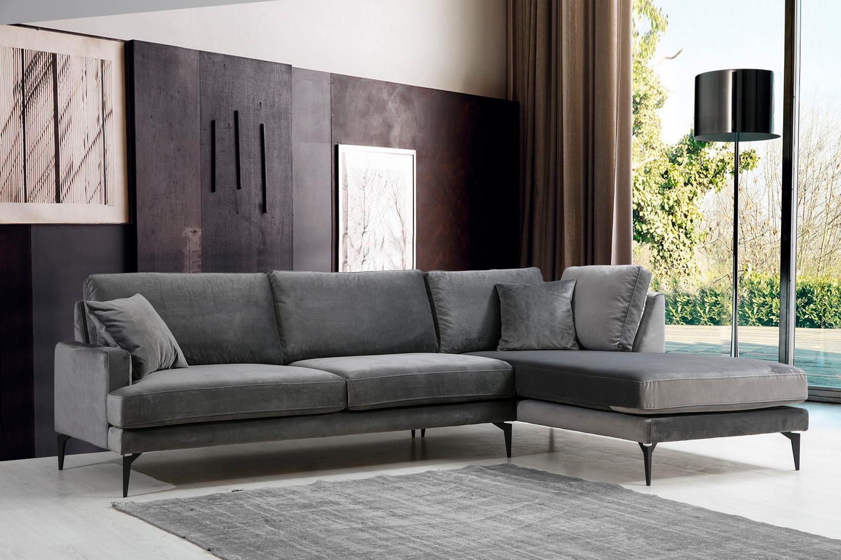 Atelier del Sofa Ugaona garnitura 90x88x283cm Antracit