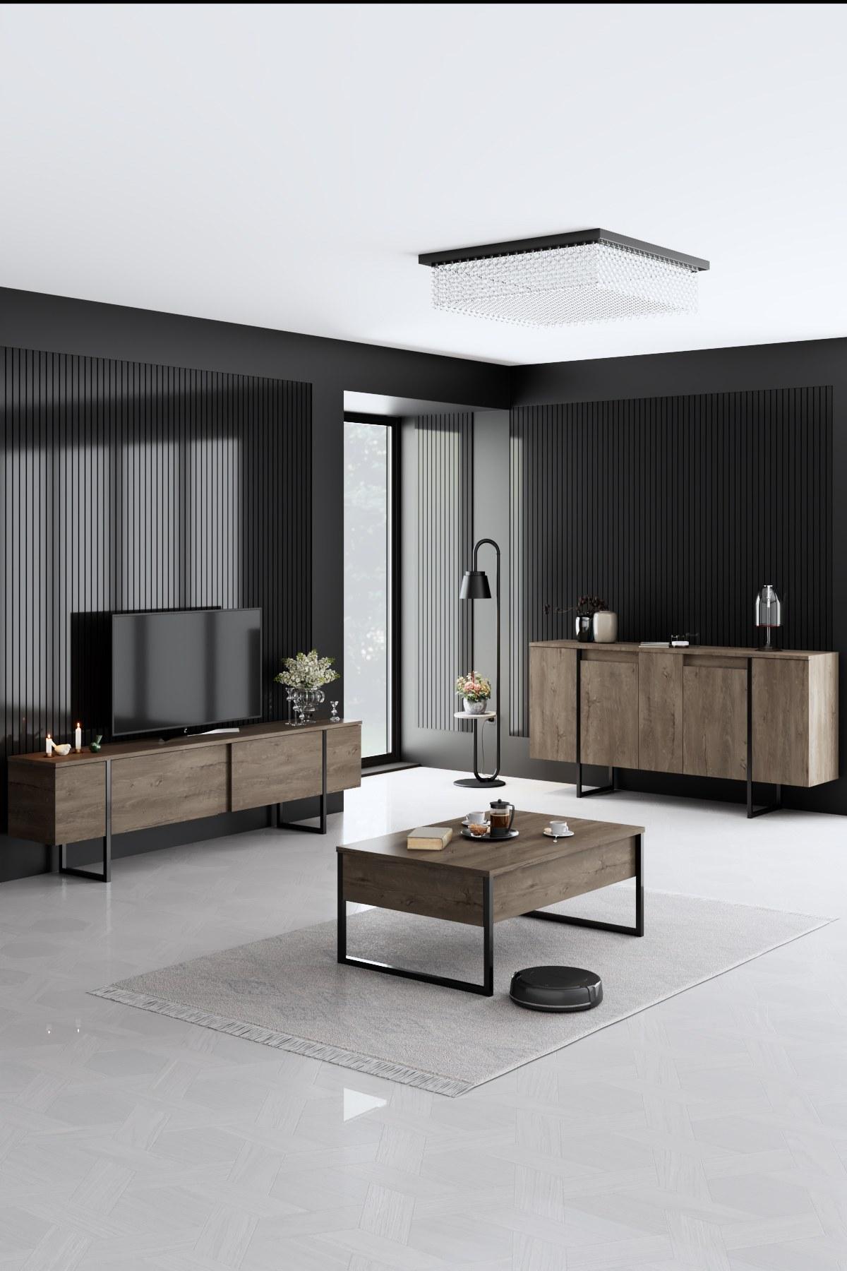 Hanah Home Set TV Komoda i klub sto Orah
