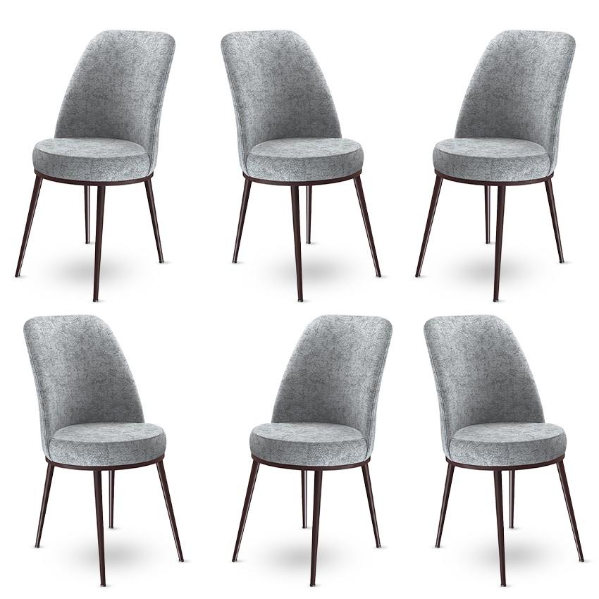 Hanah Home Set 6 trpezarijskih stolica Dexa Sivo-Braon