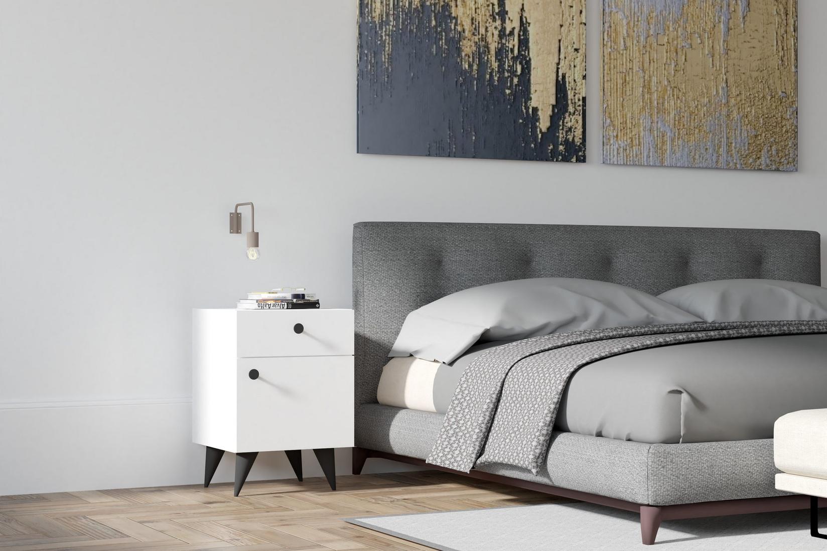Hanah Home Noćni ormarić Pila 40x60​​x42cm Beli