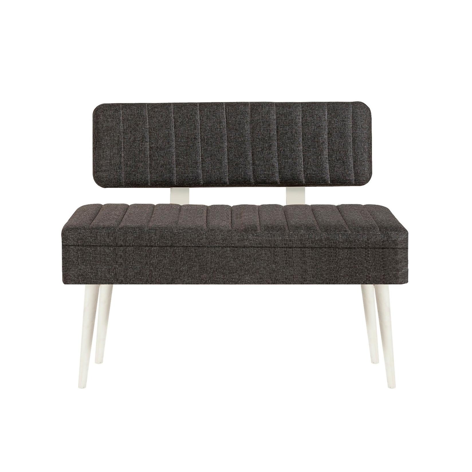 Hanah Home Trpezarijska klupa Vina 1053 110x85x36cm Belo-Antracit