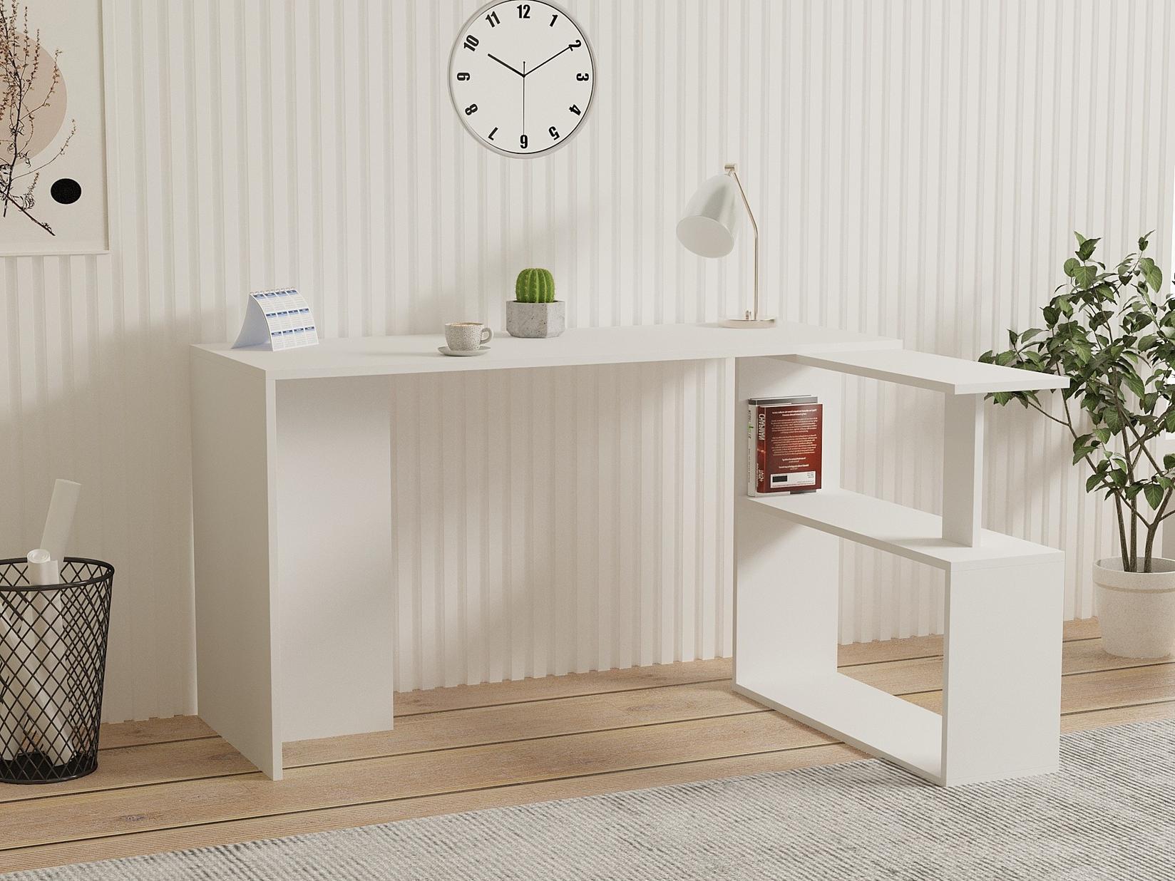 Hanah home Radni sto 130x73,8x50cm Beli