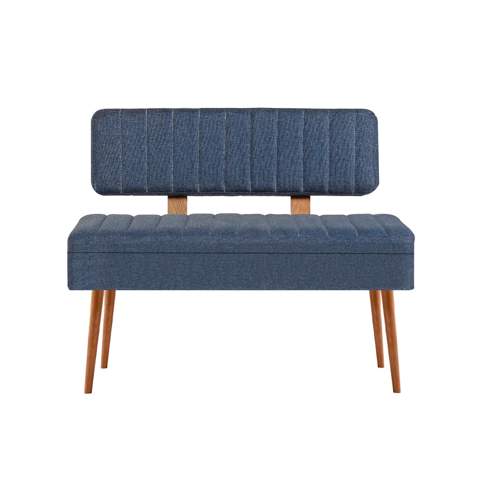 Hanah Home Trpezarijska klupa Vina 1048 110x85x36cm Bež-Tamnoplava