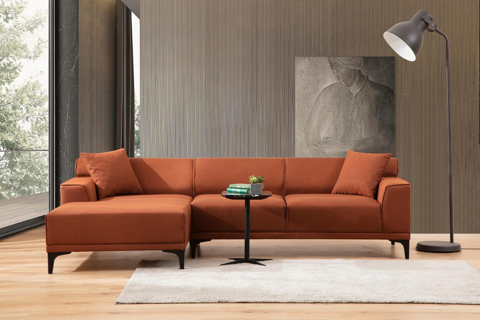 Atelier del Sofa Ugaona garnitura Petra L 145x69x87cm Narandžasta