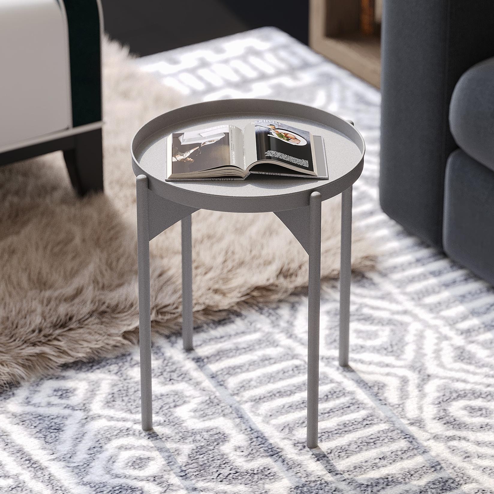 Hanah Home Klub sto 44x57x44cm Sivi