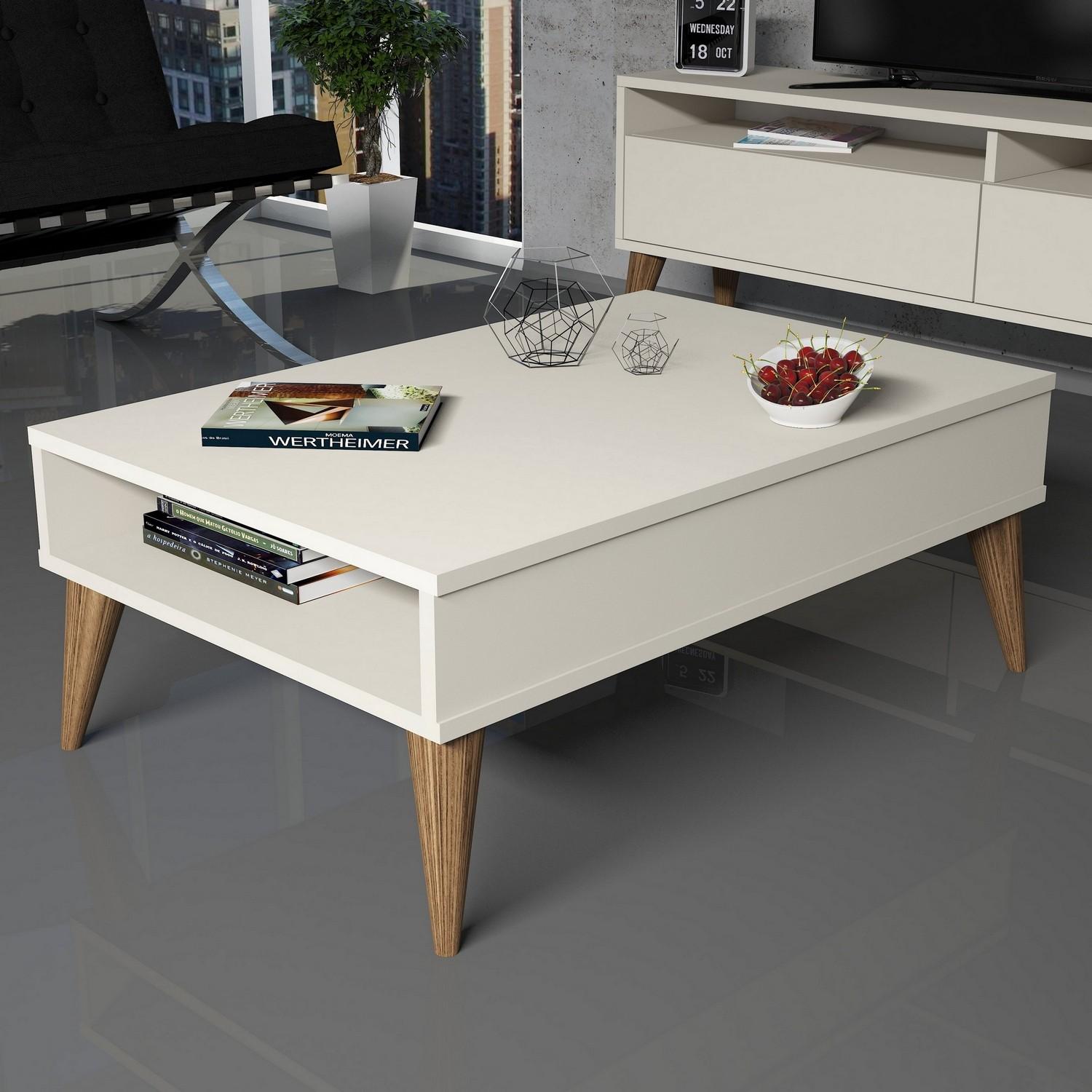 Hanah Home Klub sto Best 90x34,6x60​cm Krem