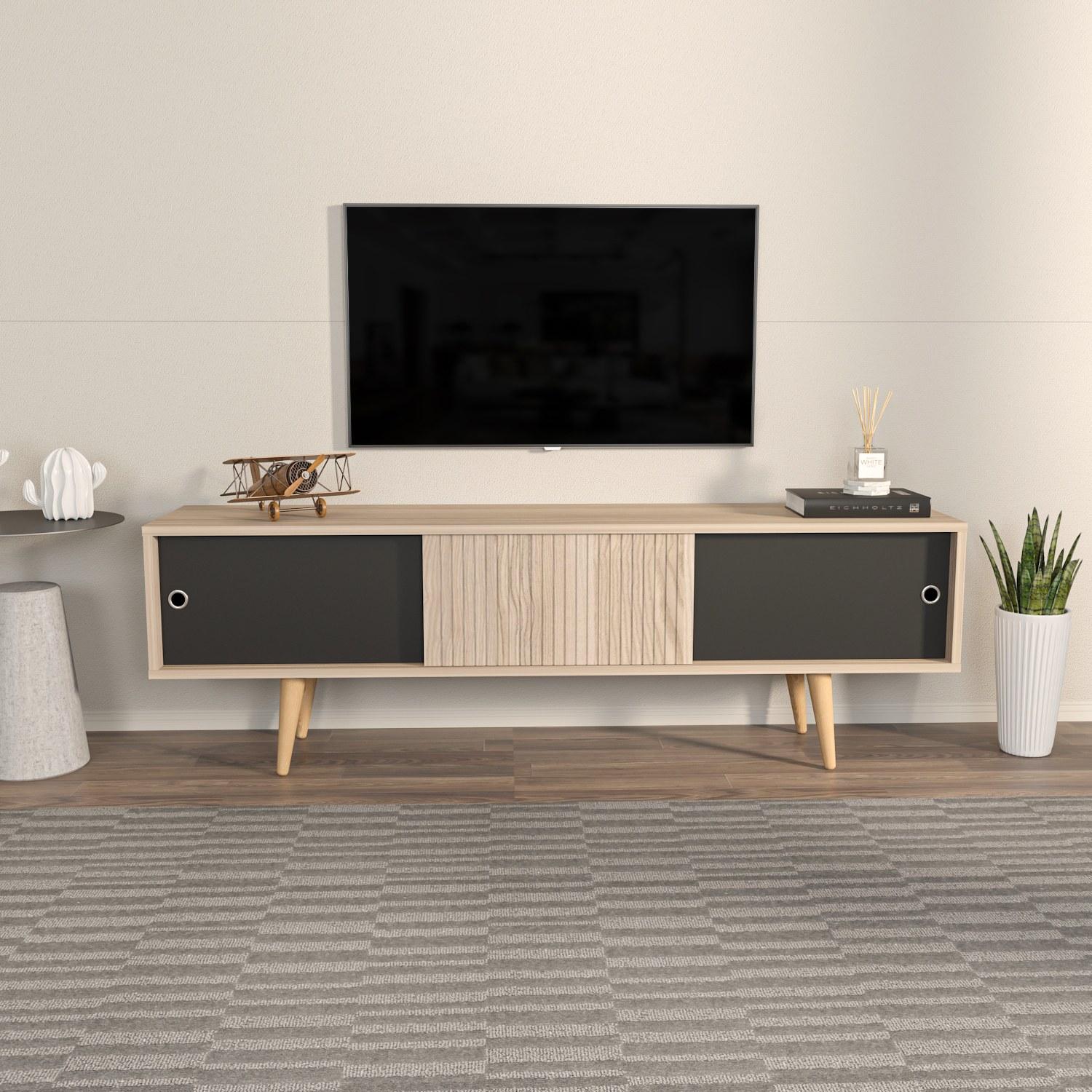 Hanah home TV Komoda Ecrin Hrast-Crna
