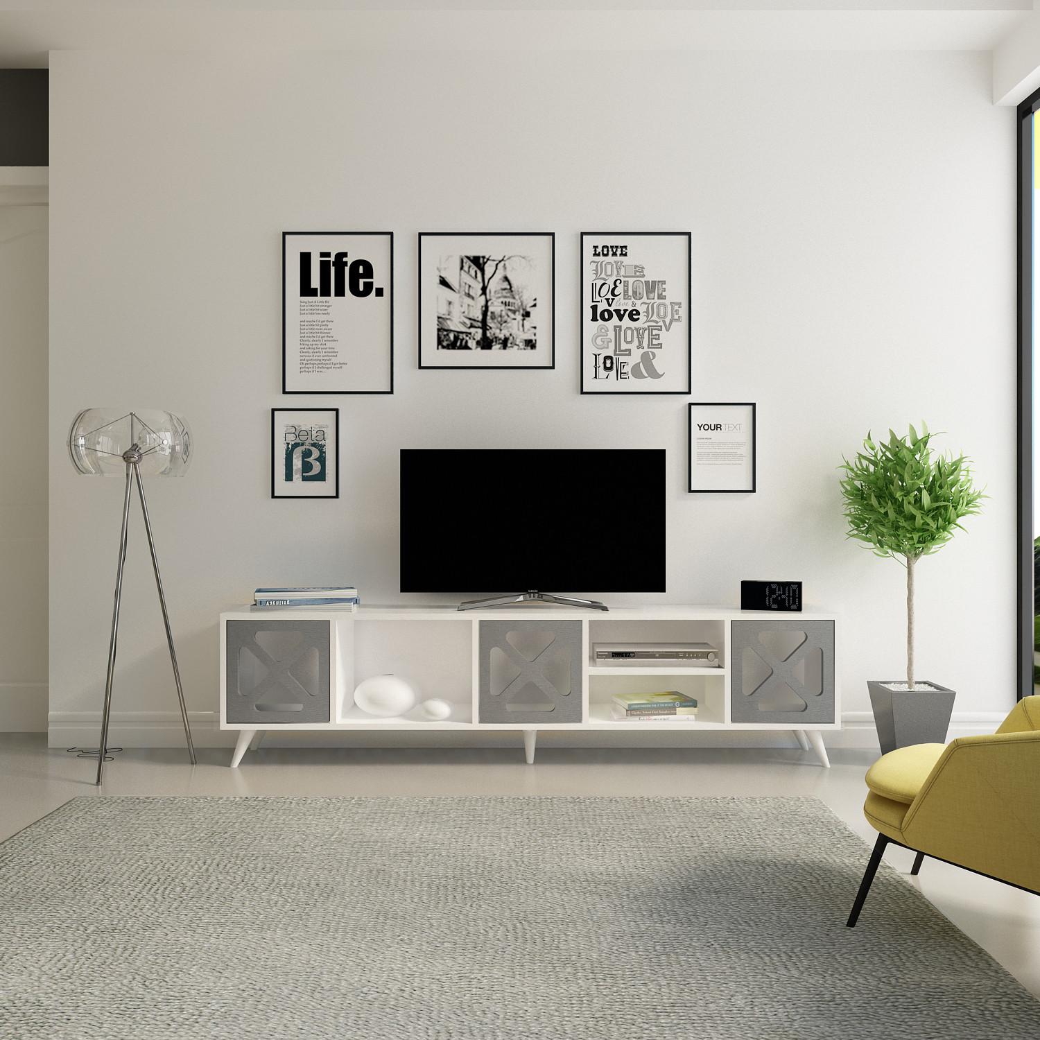 Hanah home TV Komoda Sinef Belo-Antracit