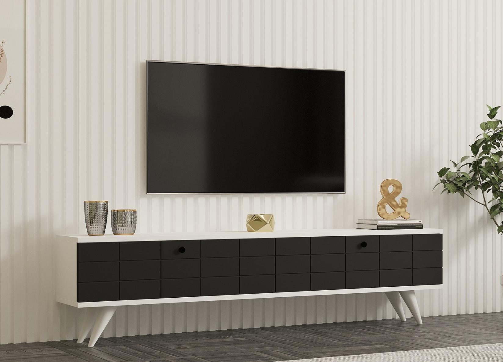 Hanah home TV Komoda Alberi Antracit-Bela