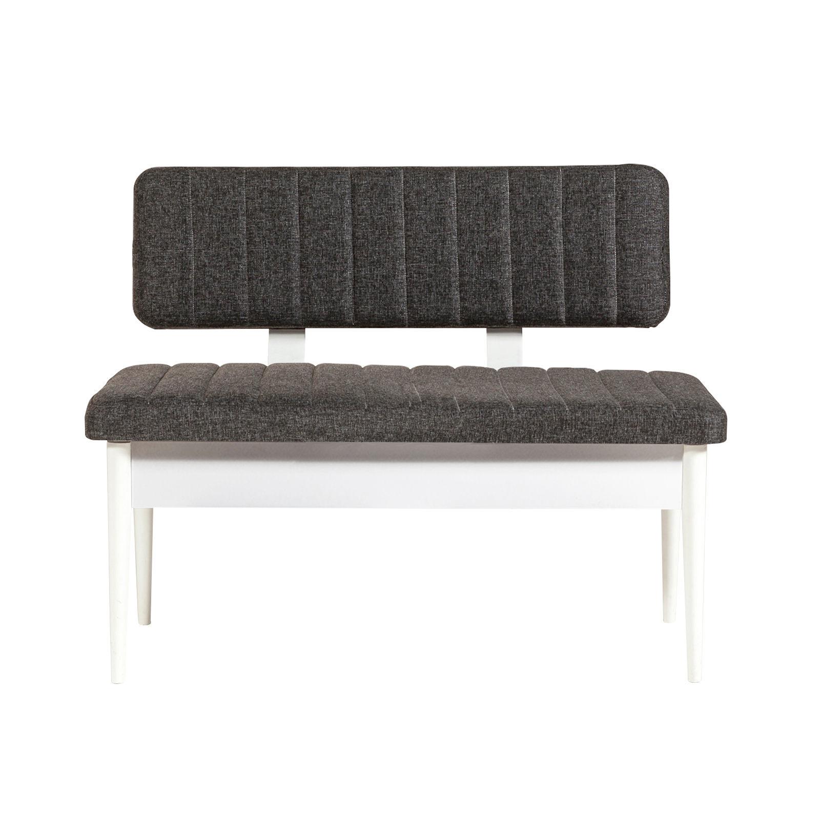Hanah Home Trpezarijska klupa Vina Bank 110x85x40cm Belo-Antracit