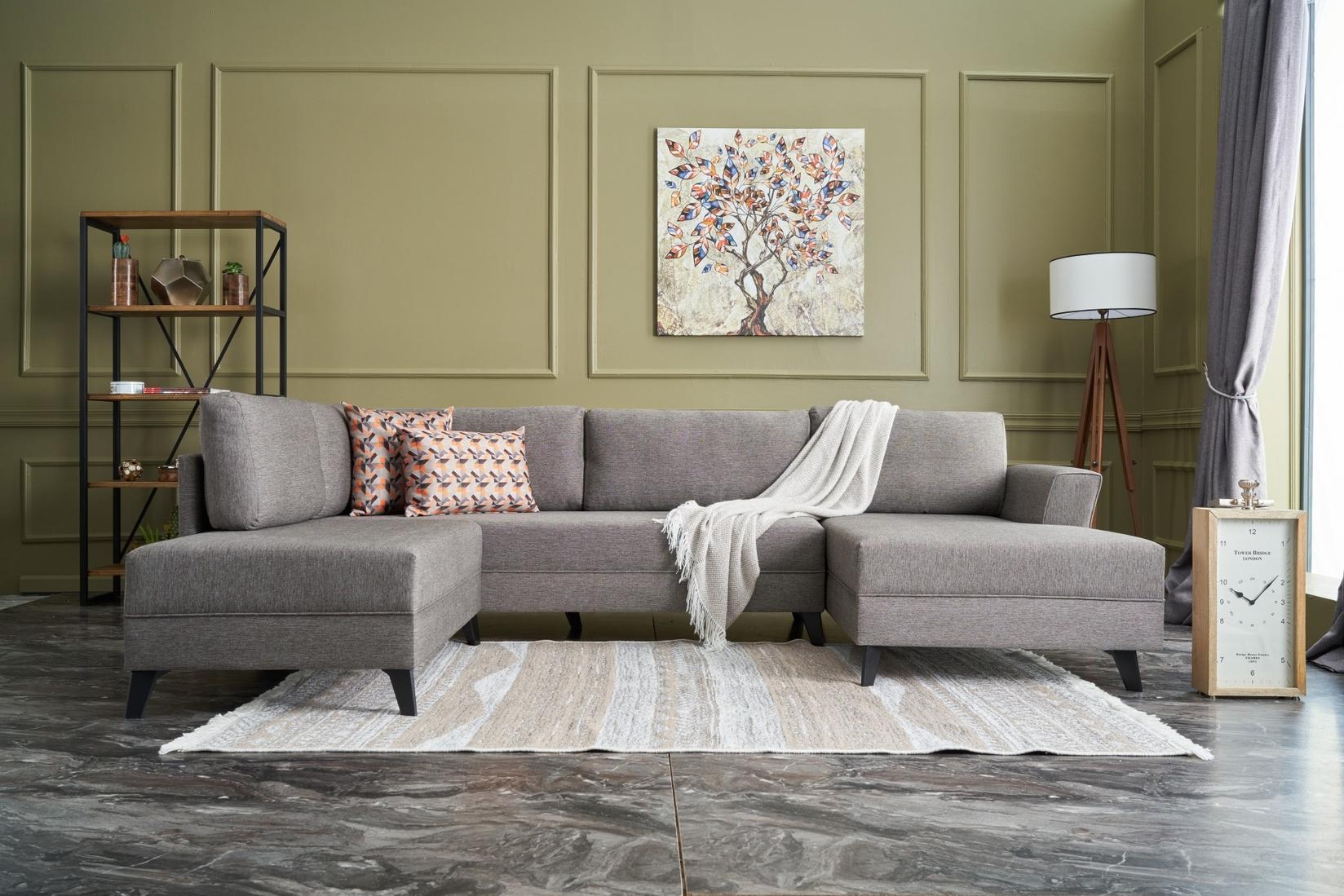 Atelier del Sofa Ugaona garnitura Eris 300x78x202cm Braon