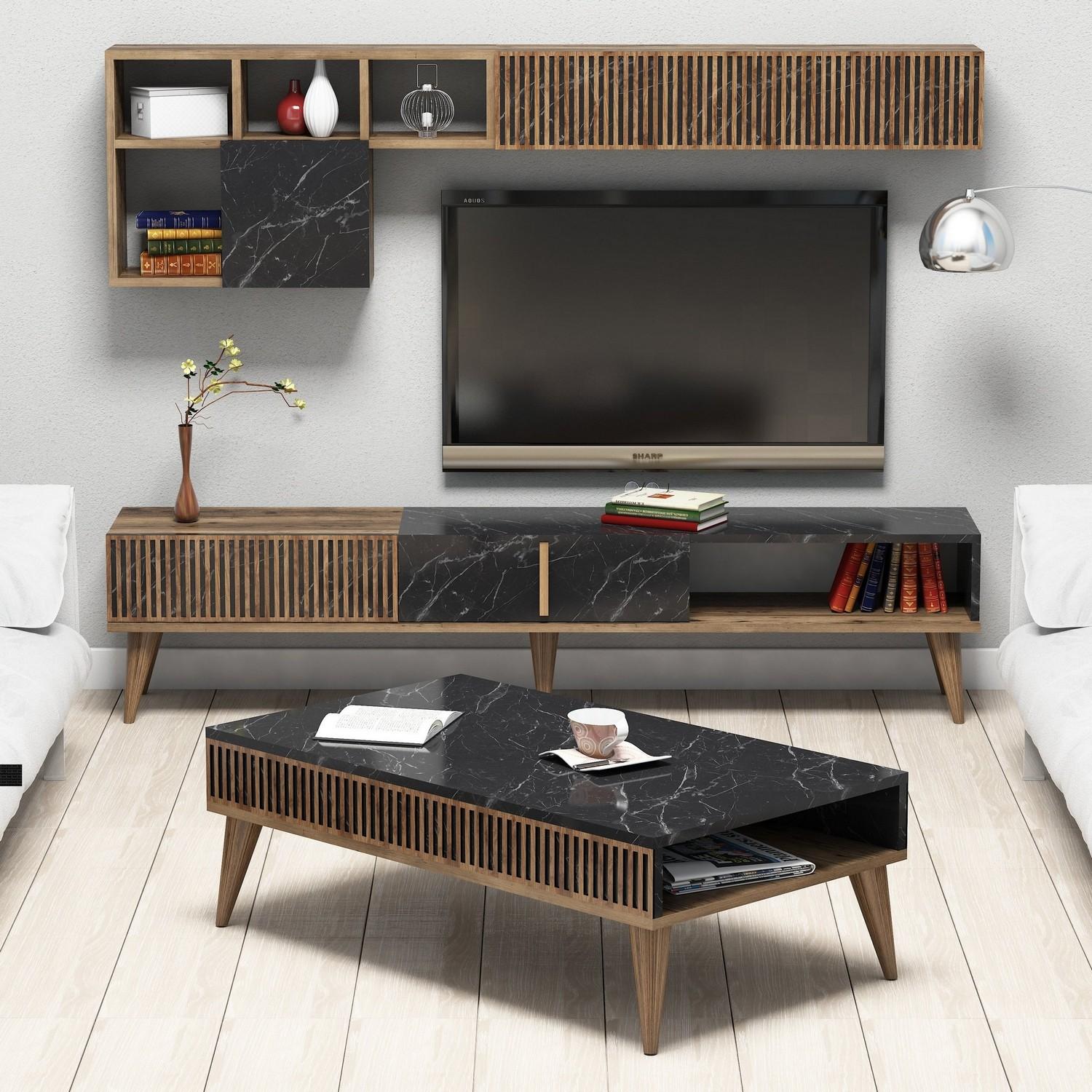 Hanah Home Set TV Komoda i klub sto Orah