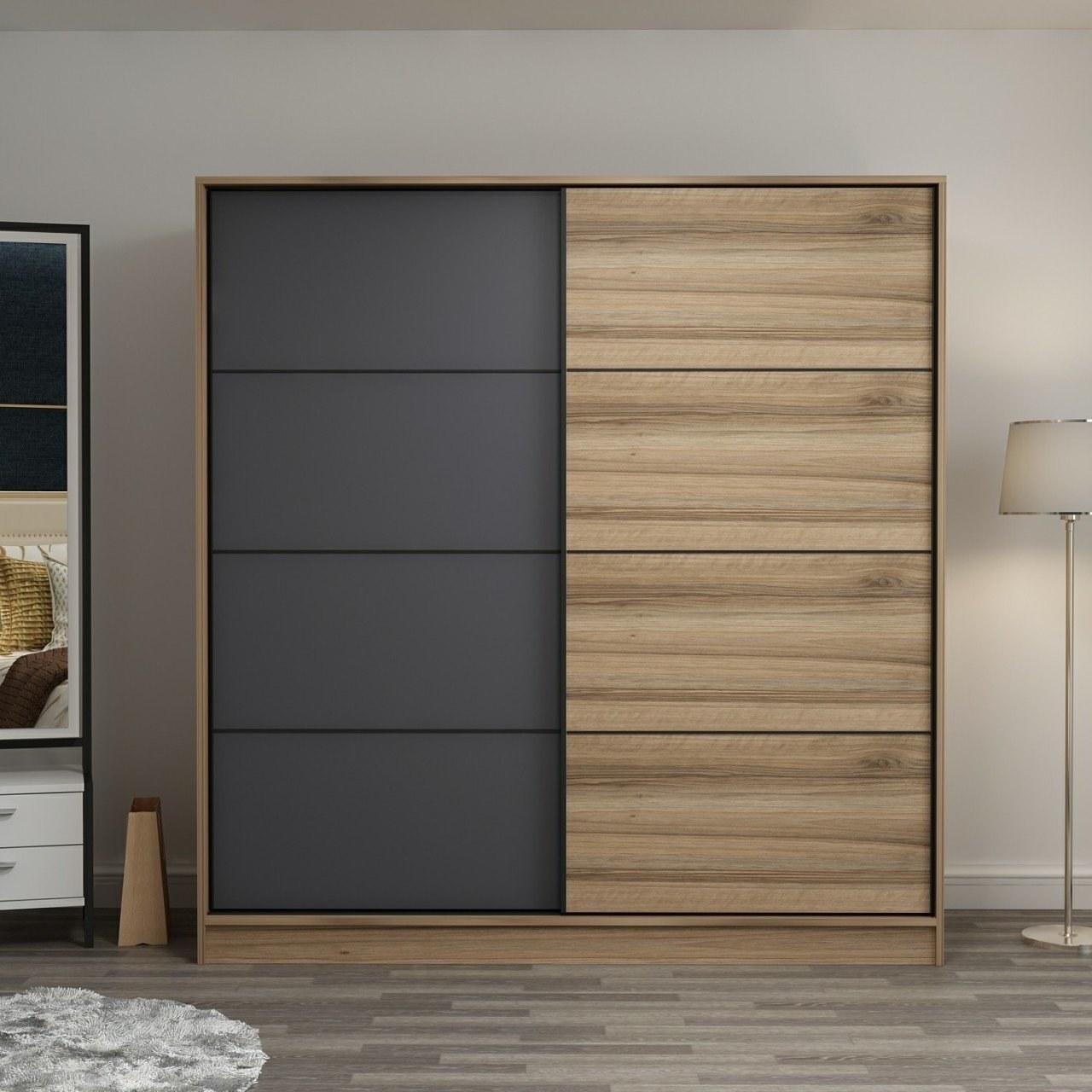 Hanah home Ormar Kale 180x210x52cm Bež-Antracit